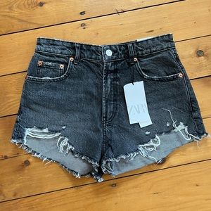 ZARA High Rise Shorts - Anthracite Grey